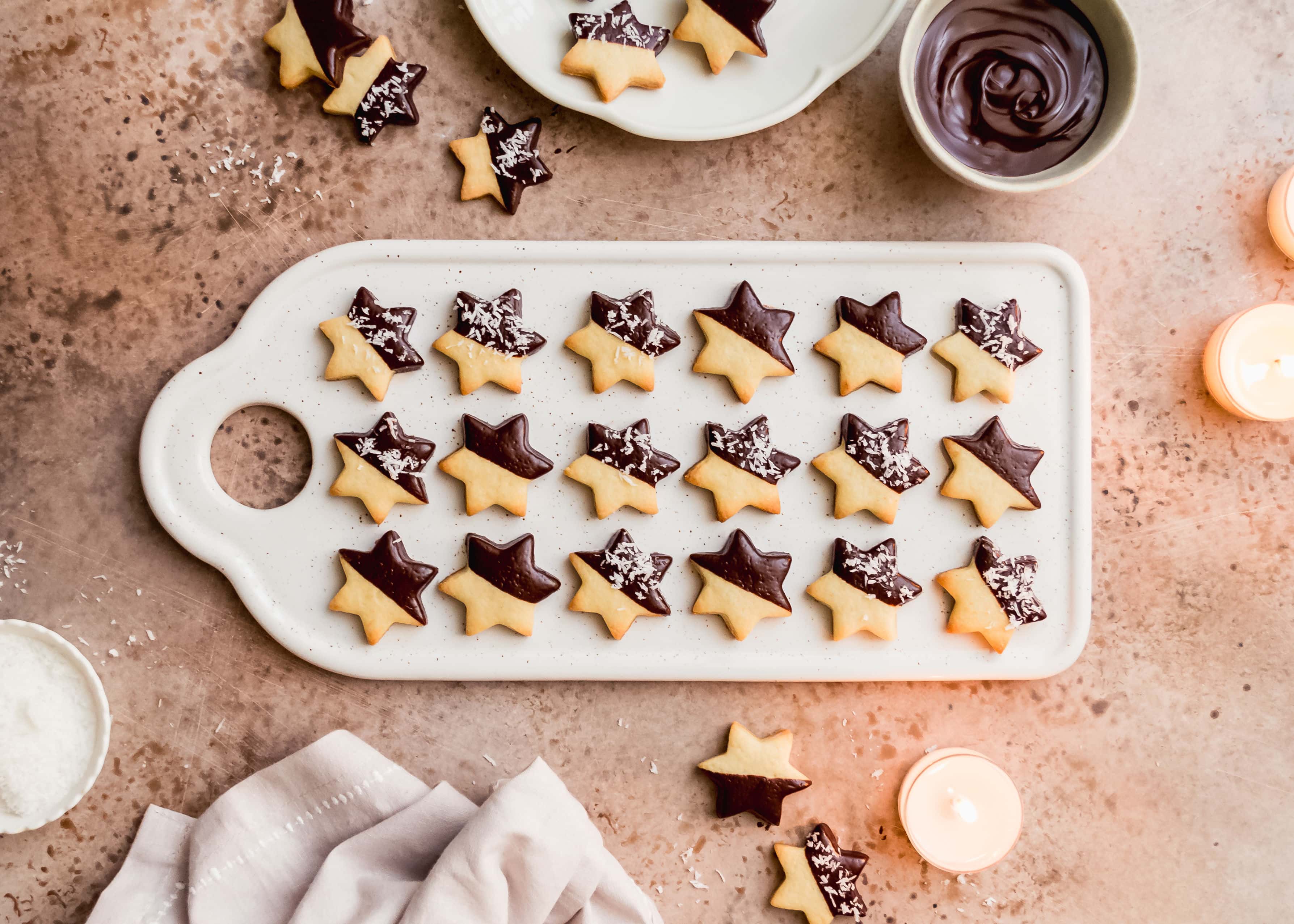 Chocolate star shortbread